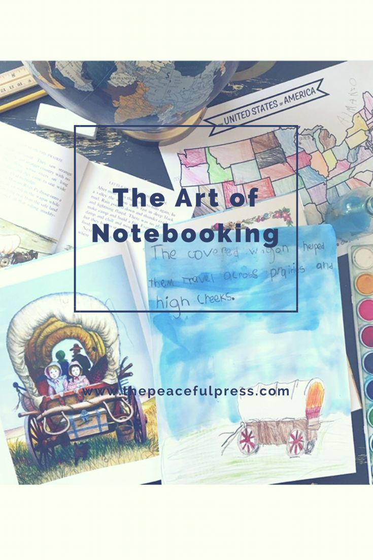 the art of notebooking is on display in front of other books and artwork pieces