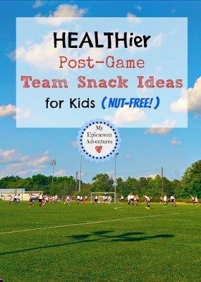 there is a sign that says healthier post - game team snack ideas for kids