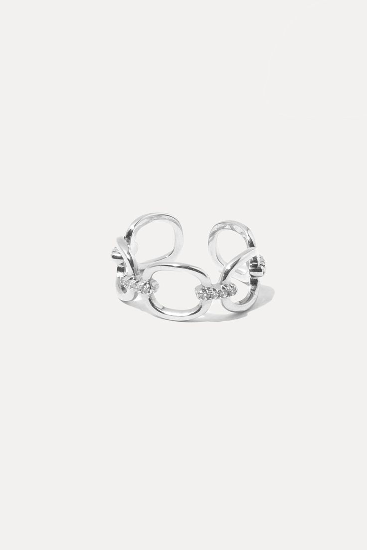 Discount code. MICHELE Kennedy Ring - Miranda Frye Silver Open Chain Ring, Trendy Silver Rings With Adjustable Chain, Adjustable Metal Chain Ring, Modern Adjustable Diamond Promise Ring, Modern Adjustable Diamond Rings, Metal Promise Ring With Adjustable Chain, Modern Adjustable Diamond Ring With Open Band, Silver Adjustable Chain Ring, White Gold Metal Midi Rings