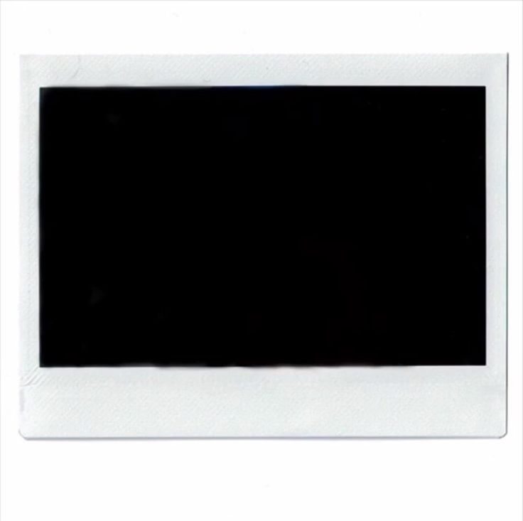 an empty white photo frame with a black square in the bottom right corner, on a white background