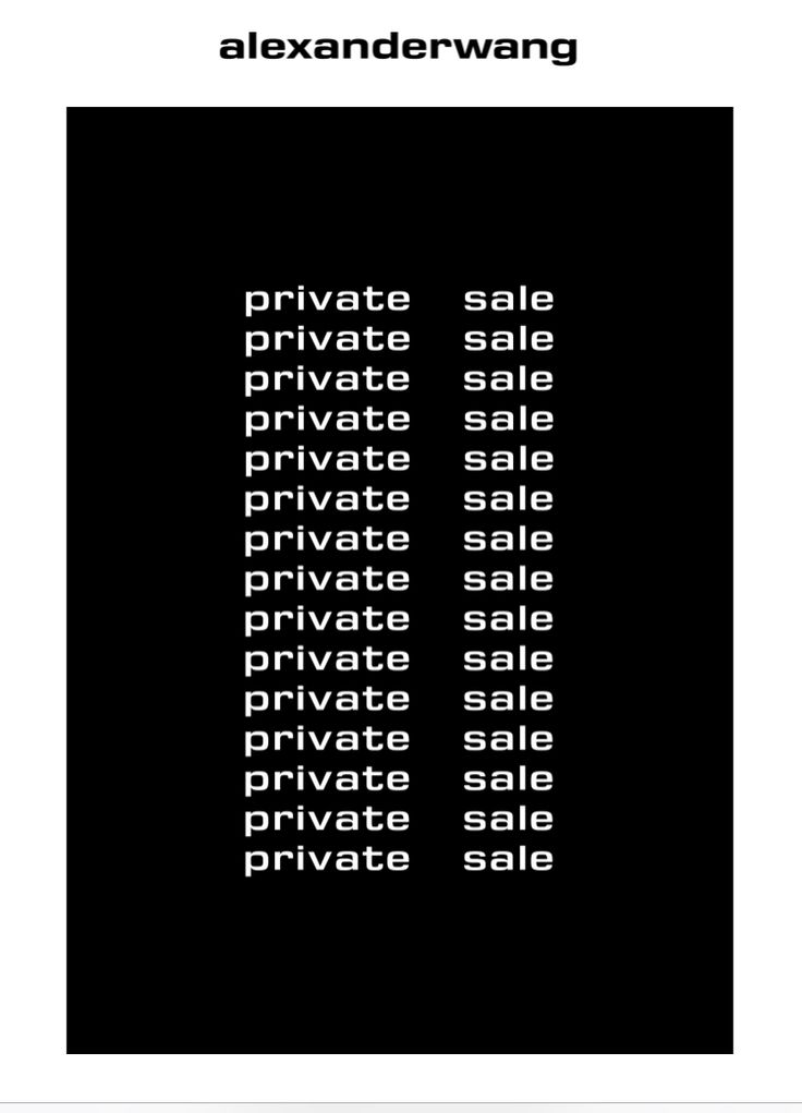 a black and white poster with the words private sale written in different languages on it