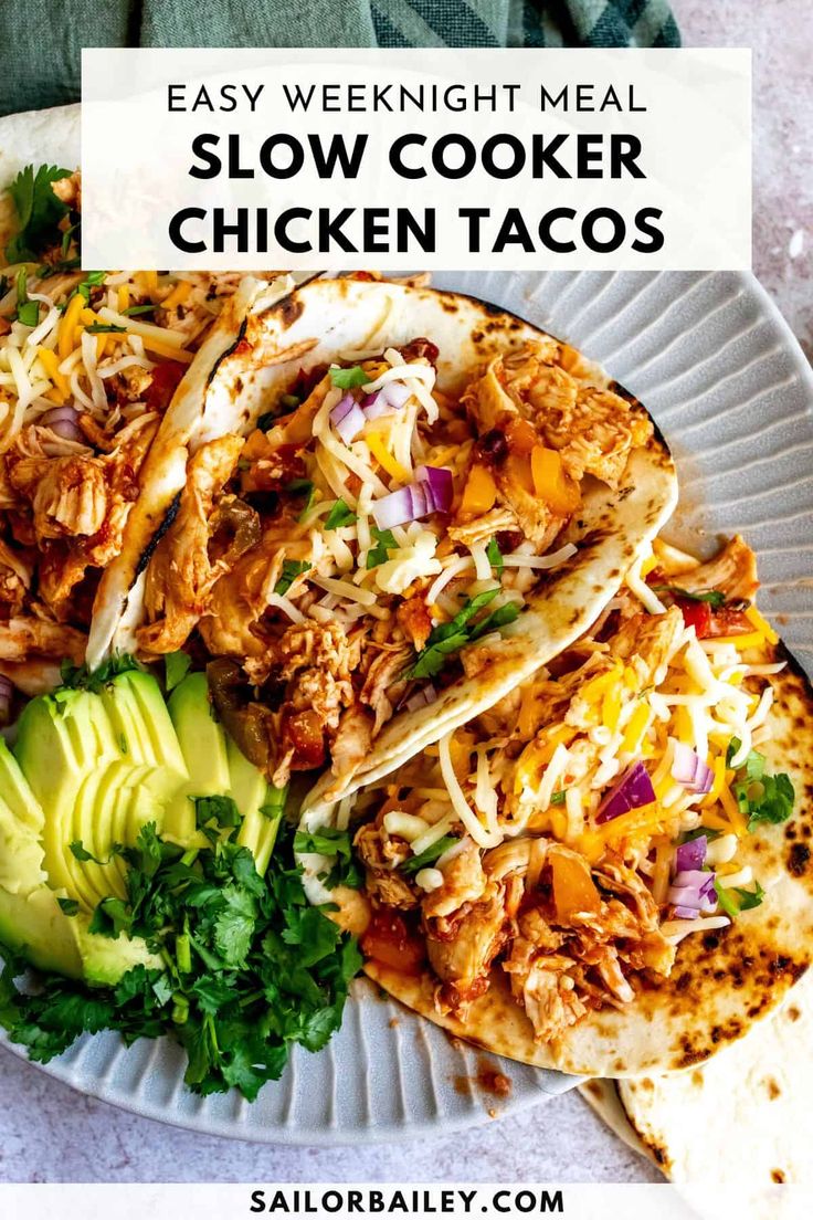 easy weeknight meal slow cooker chicken tacos