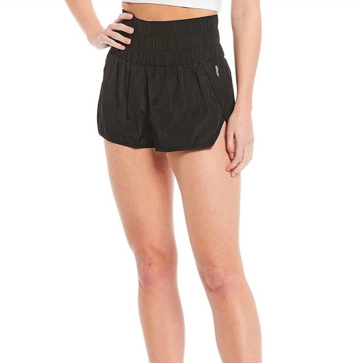 Free People Fp Movement The Way Home Shorts Size: Small (S) Color: Black Condition: Excellent, Brand New With Tags (Nwt) Description: High Waisted Athletic Shorts With Elasticized Waist Details: * Pull On Style * High Rise * Elasticized Waistband * Front Slant Pockets * 100% Nylon * Lined Black Nylon Short Bottoms, Mid-rise Bottoms For Summer Workout, Mid-rise Summer Workout Bottoms, Summer Mid-rise Workout Bottoms, Mid-rise Workout Bottoms For Summer, Mid-rise Athleisure Bottoms For Summer, Sporty Workout Bottoms With Banded Waist, Black Summer Bottoms With Banded Waist, Black Nylon Bottoms With Short Legs