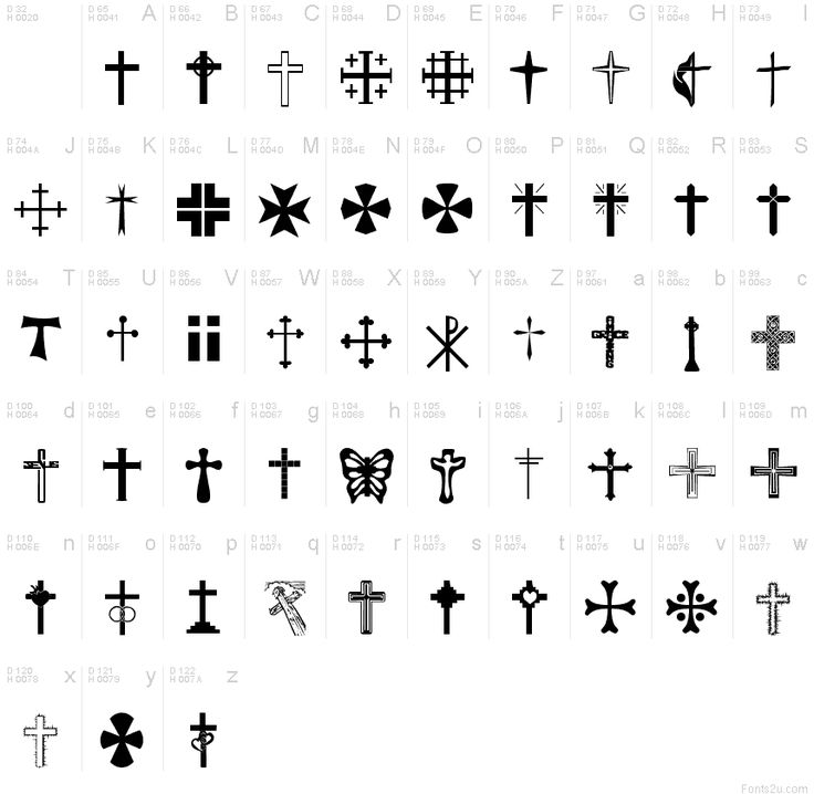 the different types of crosses are shown in black and white