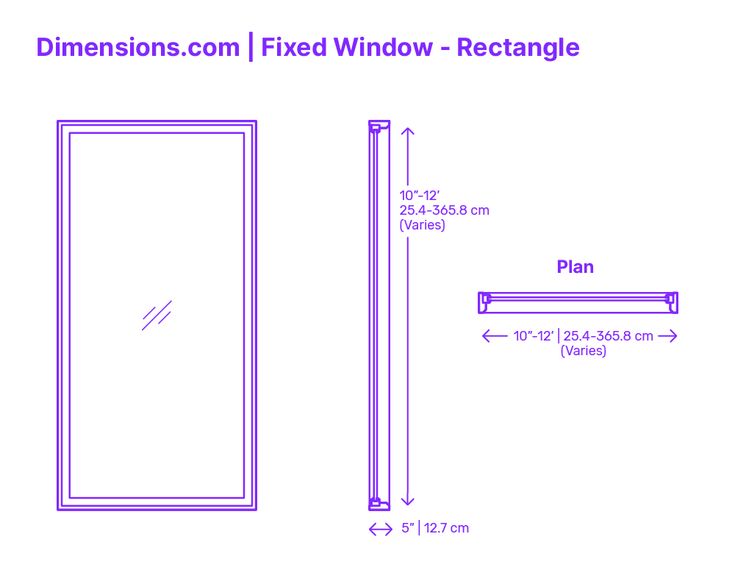 the measurements for a sliding glass door with an external handle and side panel, shown in purple