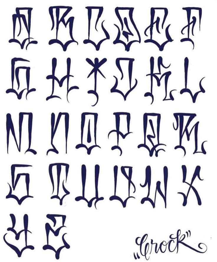 an old english alphabet is shown in blue ink