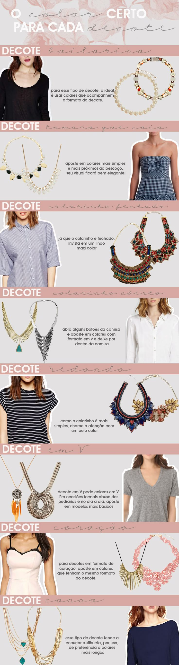 Guia de como combinar Colares x Decotes Mode Tips, Fashion Vocabulary, Moda Fashion, Style Ideas, Get Dressed, Style Guides, Casual Looks, Fashion Looks, Fashion Beauty