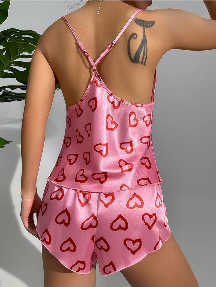 Pink silky sexy tank top and short pajama set. (runs big choose 1 size down. ) Summer Sleepwear Camisole With Built-in Bra, Pink Short Set For Sleep, Casual Satin Sleepwear, Casual Cami Sleepwear With Built-in Bra, Flirty Summer Sleepwear With Built-in Bra, Casual Satin Sets For Pajama Party, Cute V-neck Sleepwear For Loungewear, Spring Satin Pajama Shorts For Sleep, Cute V-neck Summer Sleepwear