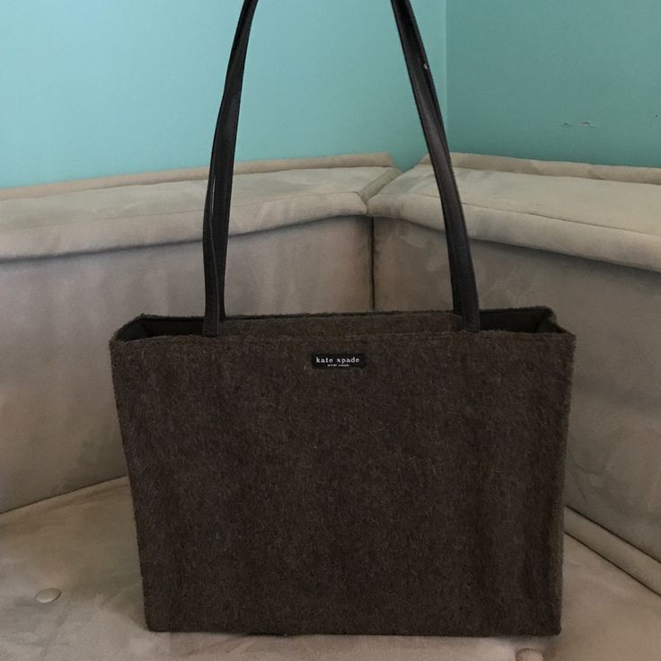 Brown Kate Spade Mohair Tote Bag With Leather Straps Perfect Condition So Chic And Elegant For Fall!!! Kate Spade Brown Tote Shoulder Bag, Kate Spade Soft Leather Tote Bag, Brown Kate Spade Bag With Zipper Closure, Kate Spade Tote With Gold-tone Hardware, Kate Spade Bag, Kate Spade Top Handle Bag, Womens Tote Bags, Leather Straps, Kate Spade