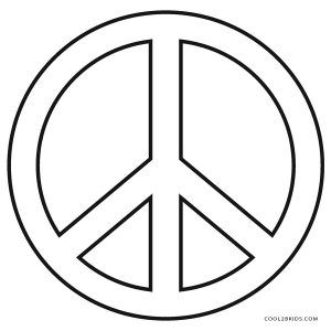 a black and white peace sign on a white background