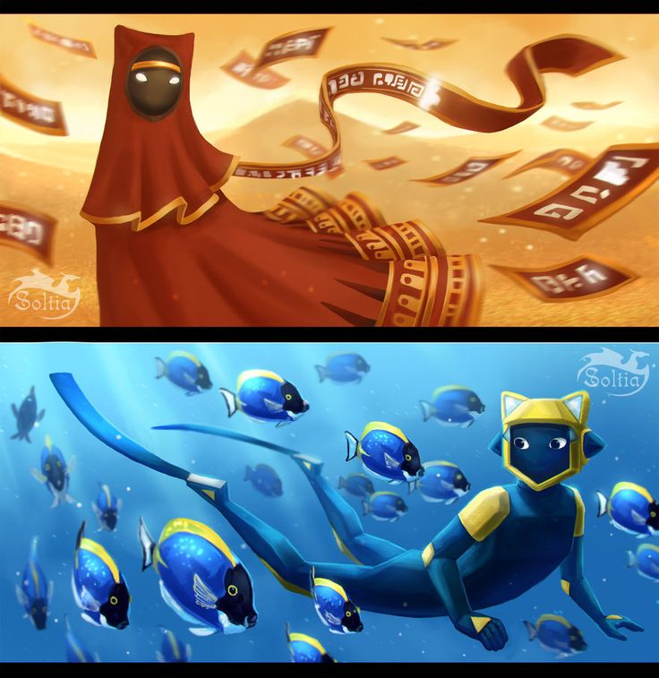 two pictures with different types of fish in the water and one has a mask on it's head