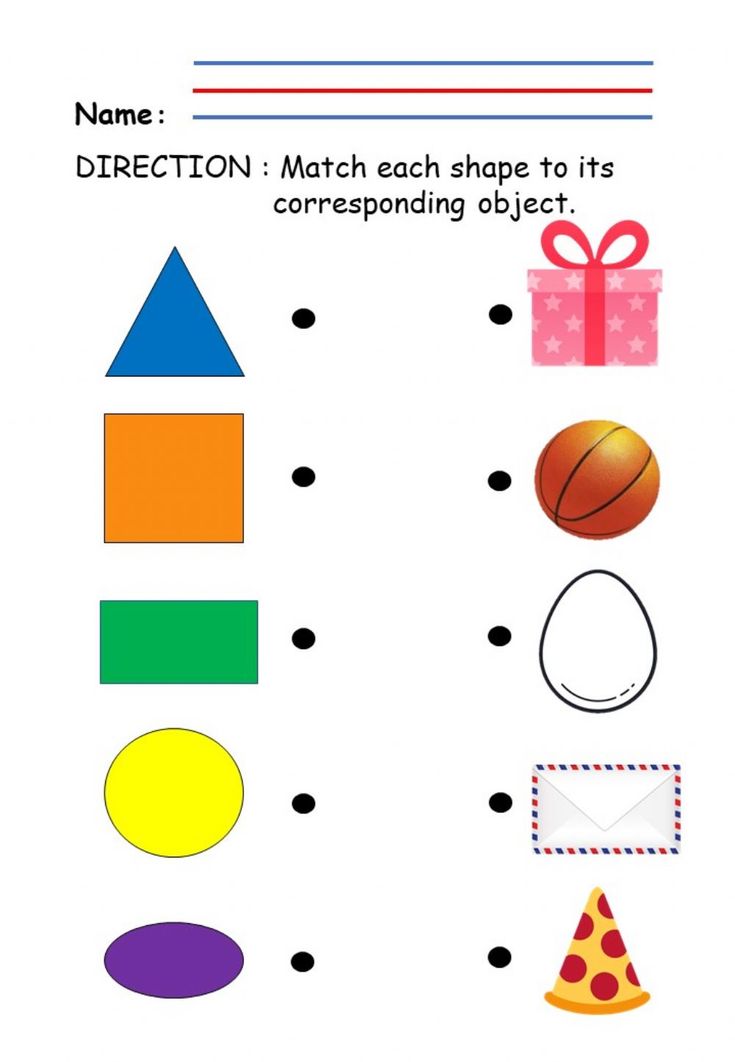 a worksheet with different shapes and numbers