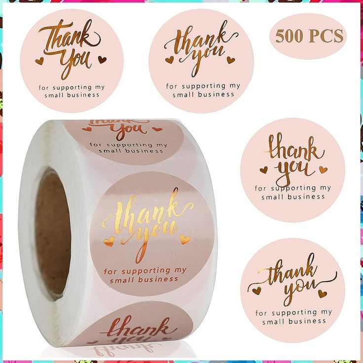 1.5'' Thank You for Supporting My Small Business Stickers 500 PCS 4 Design Font Pink Foil Thank You Stickers Rolls for Greeti Silver Font, Small Business Stickers, Thank You Labels, Gift Wraps, Gift Wrap Tags, Small Business Packaging, Pink Foil, Round Labels, Thank You For Support