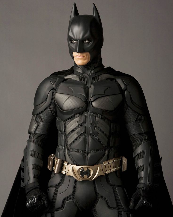 the dark knight batman costume is on display