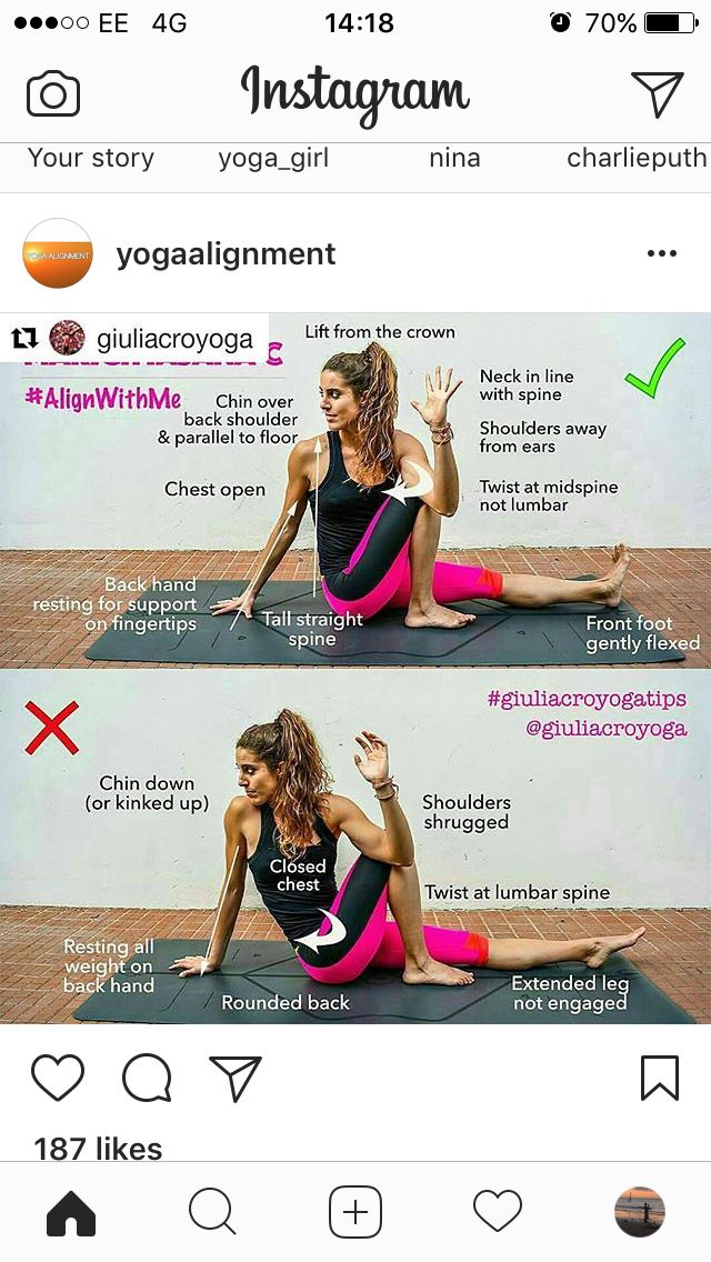 an image of a woman doing yoga exercises on her cell phone with the caption instagram