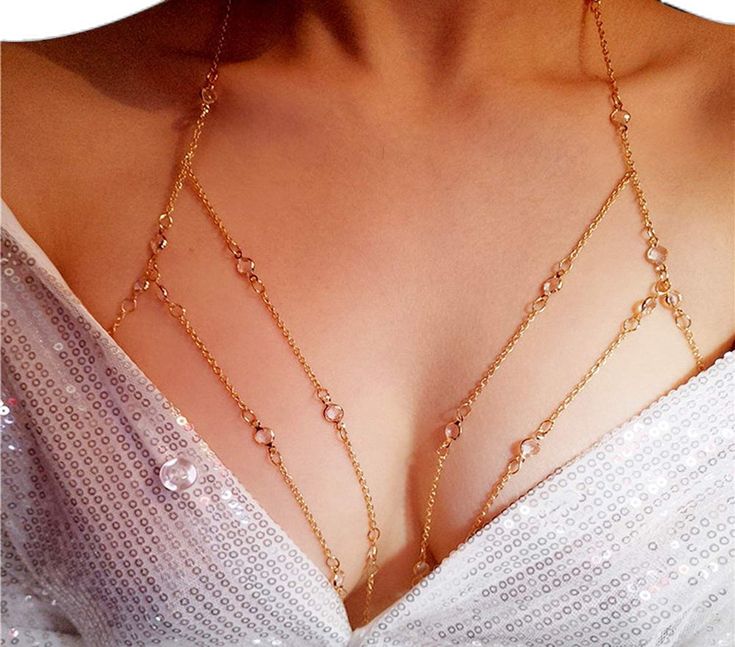 Bra Chain, قلادات متدلية, Body Chain Harness, Chain Harness, Chain Bra, Magical Jewelry, Dope Jewelry, Fancy Jewellery, Cheap Jewelry