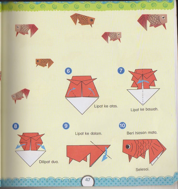 instructions to make origami fish