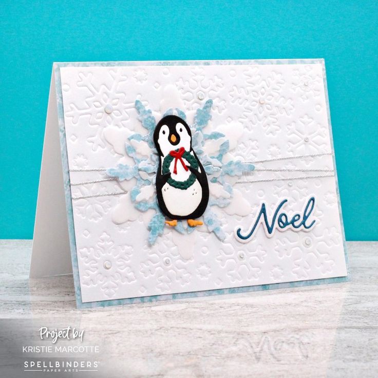 a card with a penguin on it