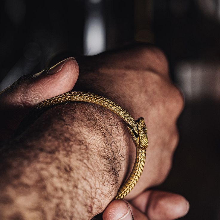 Ouroboros Bracelet, Ancient Bracelet, Snake Bangle, Pit Viper, Snake Jewelry, Snake Bracelet, Brass Bracelet, African Jewelry, Timeless Jewelry