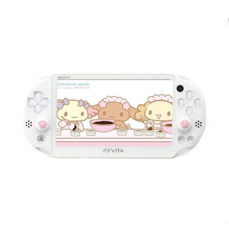 an image of a game system with hello kitty characters on the front and back side