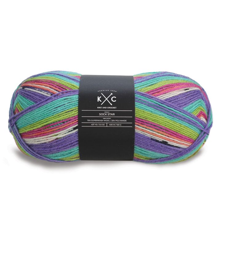 multicolored yarn ball on white background