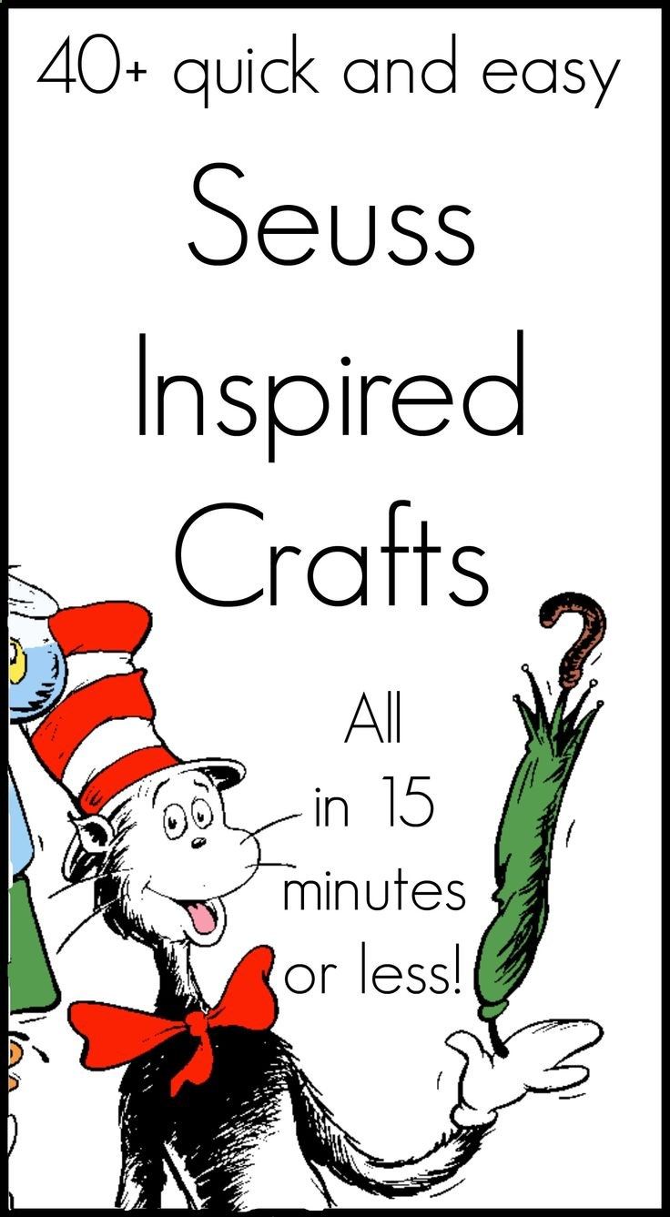 the cat in the hat is reading seuss inspired crafts all in 15 minutes or less