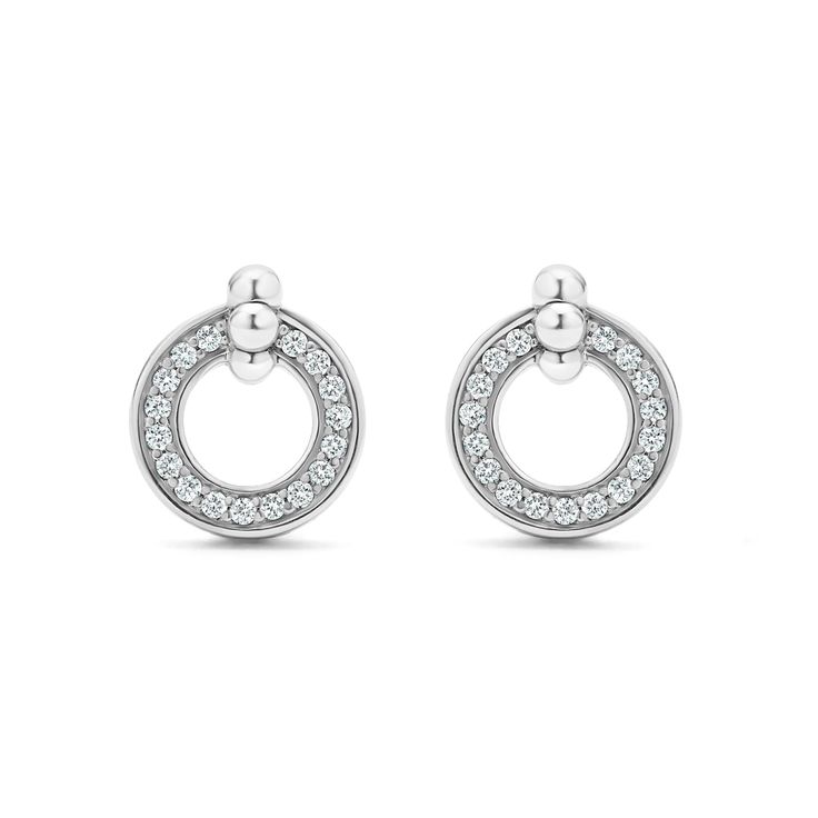 Diamond circle Caviar beaded earrings. Finished with 14k gold post post backing. Sterling Silver Diamond Earrings With Sparkling Stones, White Gold Clip-on Earrings With Diamond Accents, White Gold Diamond Clip-on Earrings With Diamond Accents, Timeless Formal Earrings With Single Cut Diamonds, Diamond White Diamond Earrings With Sparkling Stones, Fine Jewelry Diamond White Earrings With Sparkling Stones, Round Diamond Earrings With Sparkling Stones, Diamond White Cluster Earrings With Sparkling Stones, Elegant Round Cluster Earrings With Halo Design