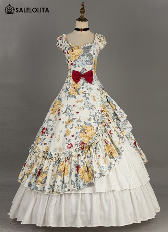 Victorian Floral Printed Southern Belle Tea Party Ball Gown Dress Historical Dresses Victorian, Southern Belle Dresses, Tea Party Outfit, Dresses Victorian, Gothic Victorian Dresses, Victorian Era Dresses, Southern Belle Dress, Victorian Tea Party, Inspired Costumes