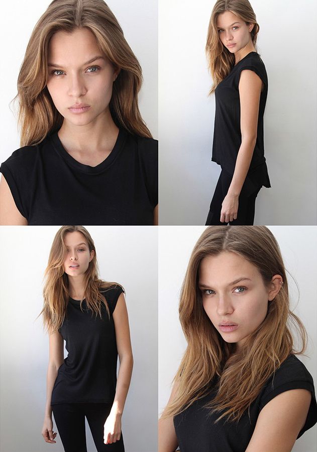 four photos of a woman in black shirt and leggings posing for the camera