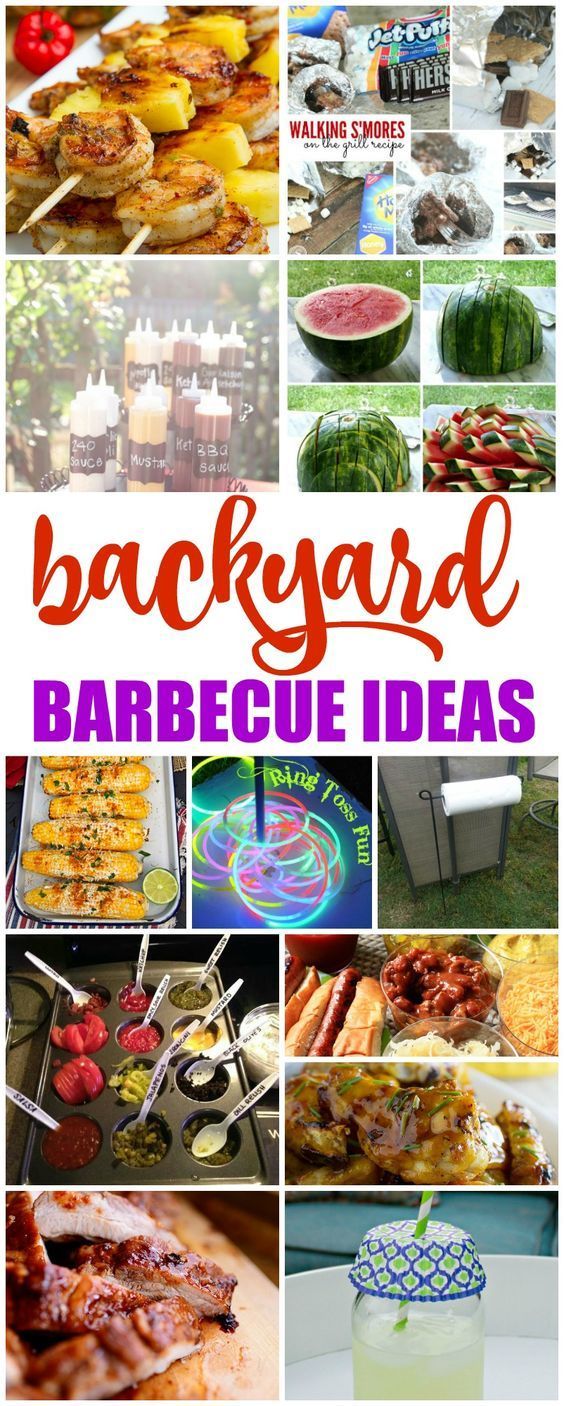 a collage of different pictures with the words backyard barbecue ideas