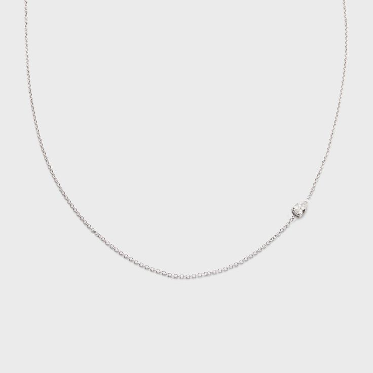 Petite Pear Necklace – The Clear Cut Classic Necklace With Delicate Chain And Heart Pendant, Modern Teardrop Necklace For Anniversary, Dainty Pear-shaped White Gold Necklace, Classic Silver Initial Necklace With Delicate Chain, Elegant Teardrop Pendant Necklace In White Gold, Elegant Sterling Silver Cable Chain Necklace, Minimalist Single Strand White Gold Diamond Necklace, Elegant Teardrop Solitaire Necklace With Delicate Chain, Minimalist White Gold Single Strand Diamond Necklace