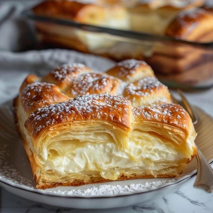 a close up of a pastry on a plate