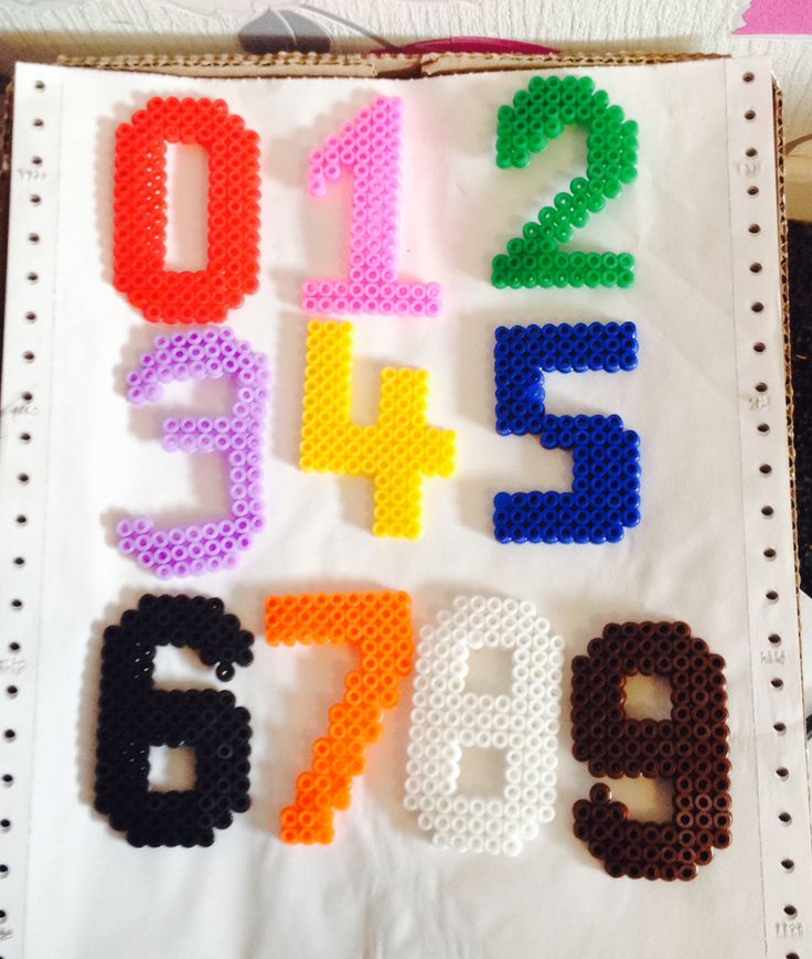 the numbers are made out of plastic beads