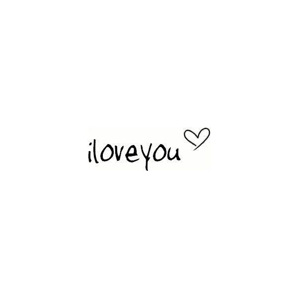 the word i love you written in black ink on a white background with a heart