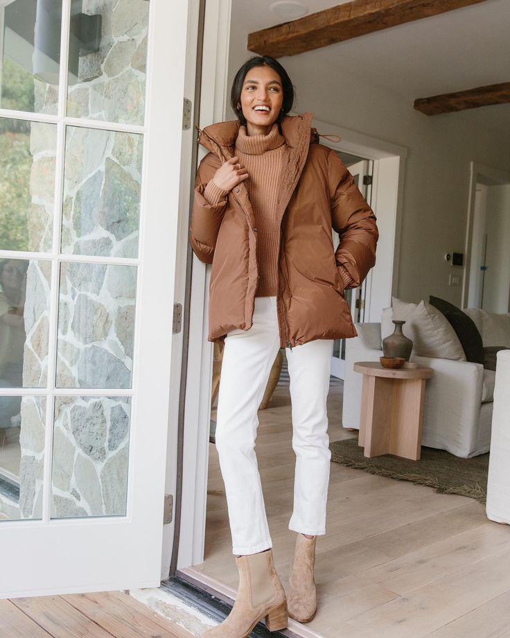 Puffer Jacket Copper Jenni Kayne, Down Puffer Coat, Easy Spirit, December 2022, Fashion Autumn, Dark Khaki, Closet Space, Style Looks, Street Style Looks