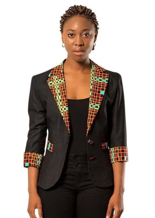 Ankara Blazers For Women, African Print Blazer, African Maternity Dresses, Kitenge Designs, Ankara Jackets, African Print Tops, African Fashion Skirts, African Wear Dresses, African Fashion Modern