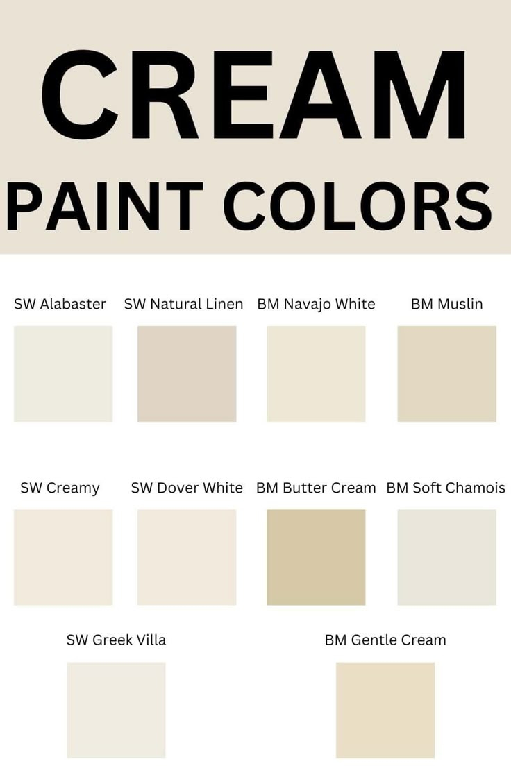 the different shades of cream paint colors