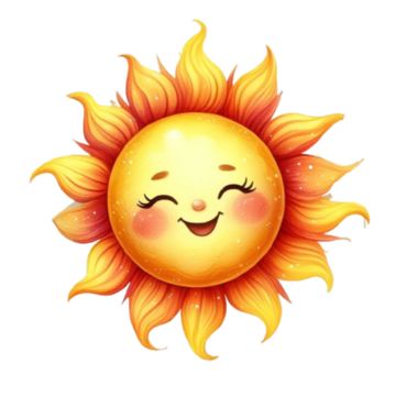 a smiling sun with its eyes closed