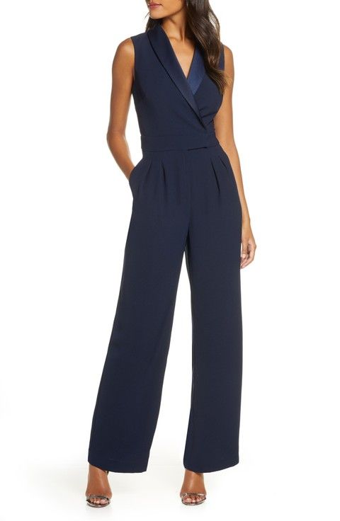 What to Wear to an October Wedding Jumpsuit Outfit Wedding, Classic Cocktail Dress, Sleek Jumpsuit, Cocktail Dress Style, Formal Jumpsuit, Crepe Jumpsuit, Wrap Jumpsuit, Maxi Romper, Wedding Jumpsuit