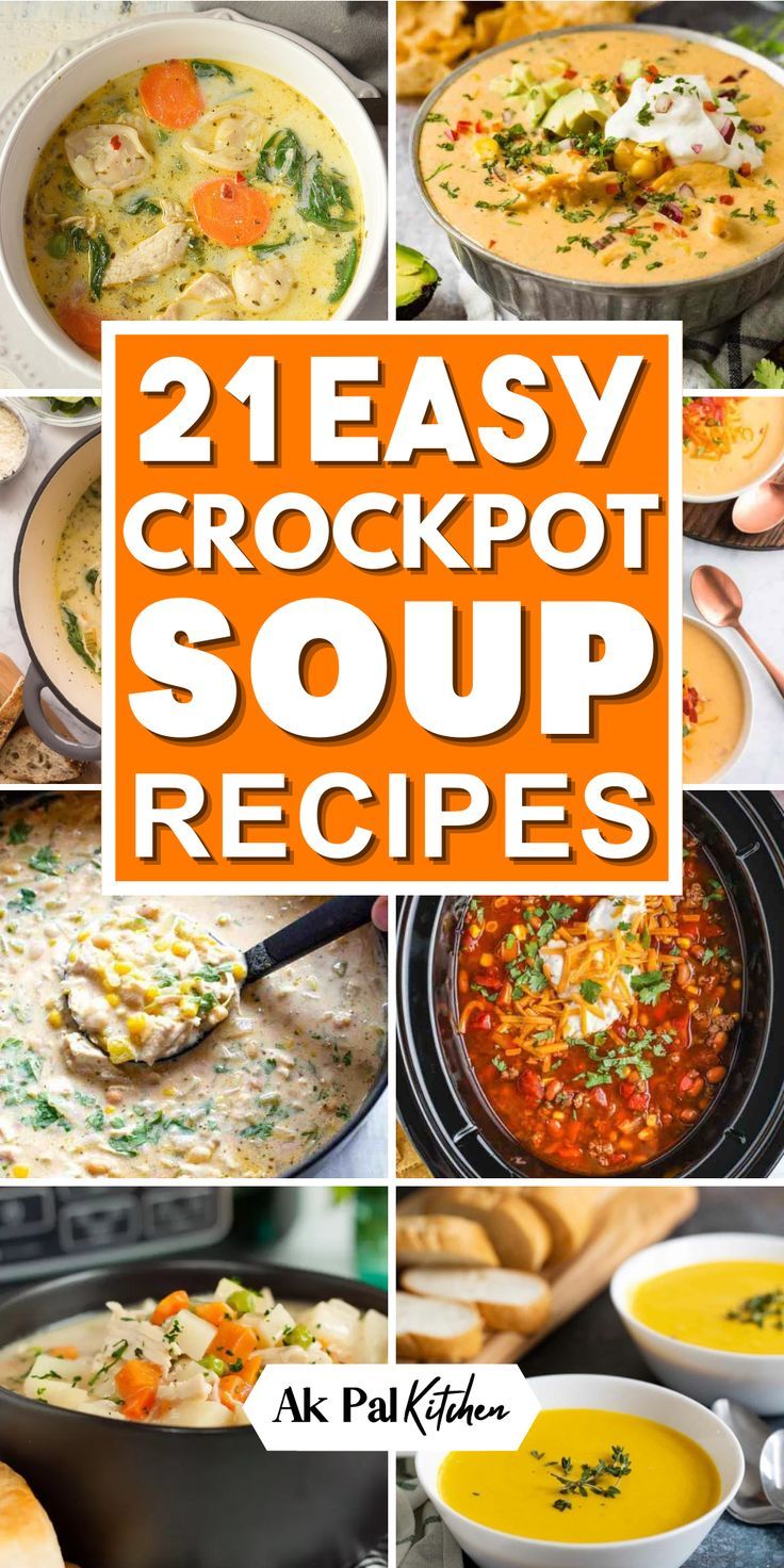 Discover comfort food recipes with our collection of easy and healthy crockpot soup recipes. From hearty crockpot stews to one-pot soup meals including vegetable and chicken soups, and creamy slow cooker chowders, these comforting and budget-friendly crockpot soups are perfect for fall and winter meals. Dive into the world of savory and delicious crockpot soup recipes that will fill your home with irresistible aromas. Easy Fall Crockpot Recipes Soup, Easy Fall Crockpot Soups, Crockpot Recipes Slow Cooker Soup, Fall Soup Crockpot Recipes, Soups For Fall And Winter, Fall Soup Crockpot, Fall Crockpot Meals Chicken, Slow Cooker Fall Soups, Best Crockpot Soups For Fall