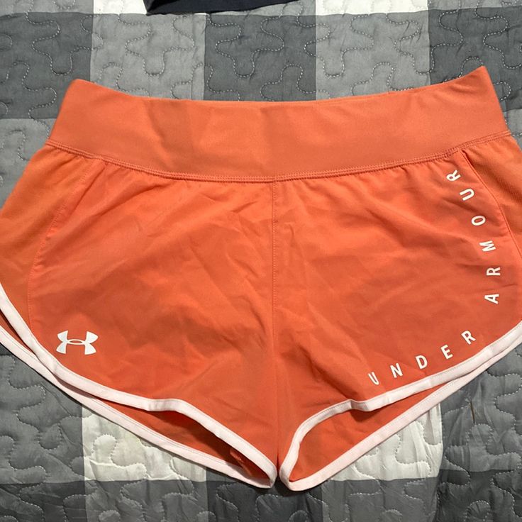 Nwt Under Armour Womens Lined Shorts Orange Medium Under Armour White Bottoms For Summer, Under Armour Casual Short Bottoms, Under Armour Athleisure Shorts For Summer, Under Armour Casual Shorts, Under Armour Short Bottoms For Spring, Casual Under Armour Shorts, Under Armour Casual Bottoms Short Length, Under Armour Workout Shorts For Summer, Under Armour Athletic Shorts For Summer