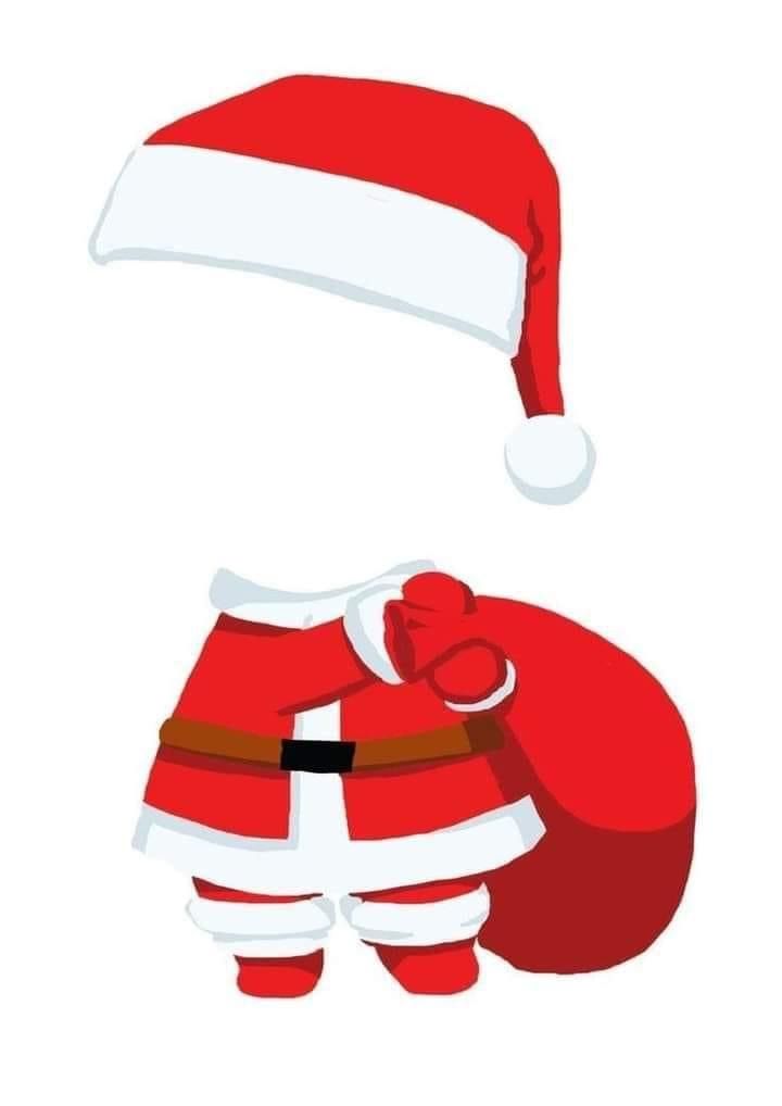 a santa claus suit and hat is shown