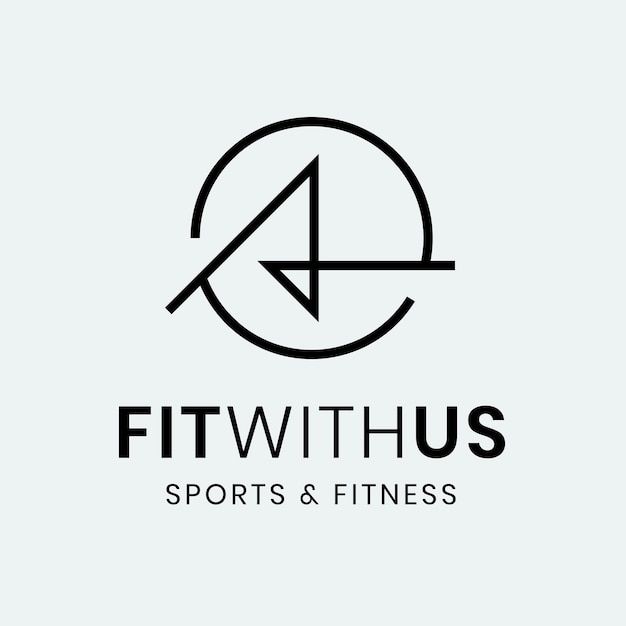 the logo for fitwithus sports and fitness, which is designed in black and white