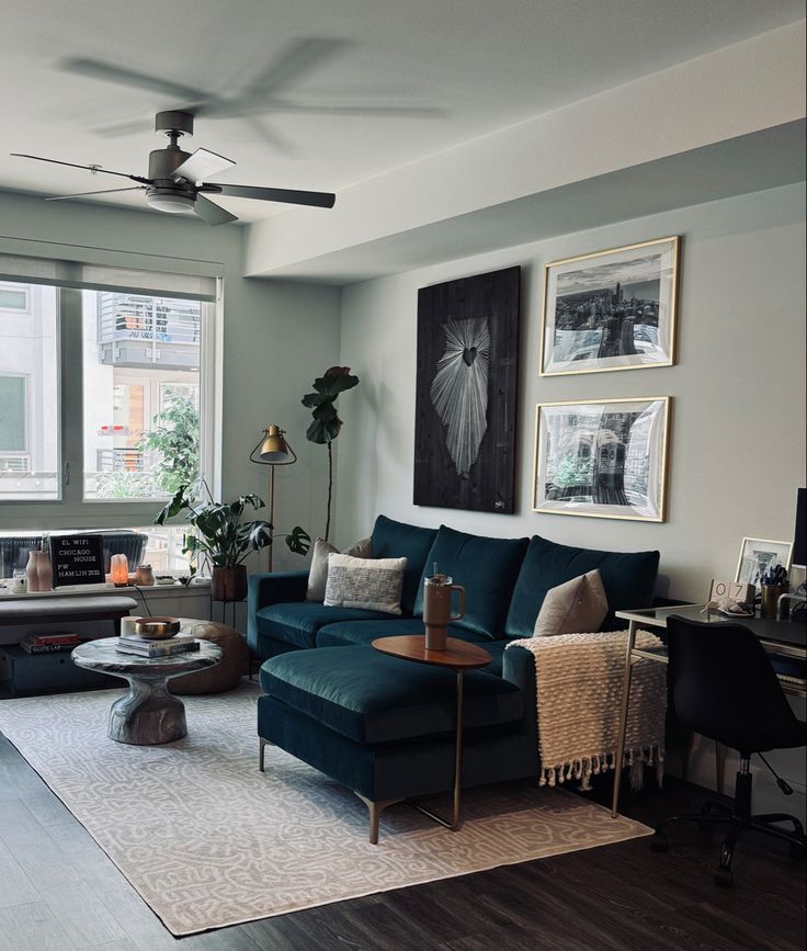 the living room is clean and ready for us to use in its new owner's home