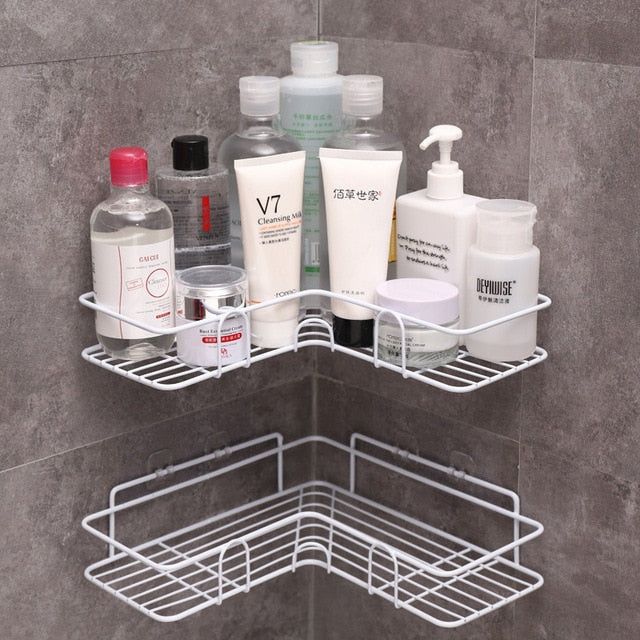 Drill Free Shower Shelf Corner Shelf Kitchen, Bathroom Corner Shelf, Kitchen Accessories Storage, Bathroom Luxury, Porta Shampoo, Bathroom Storage Racks, Corner Storage, Corner Shower, Shower Shelves