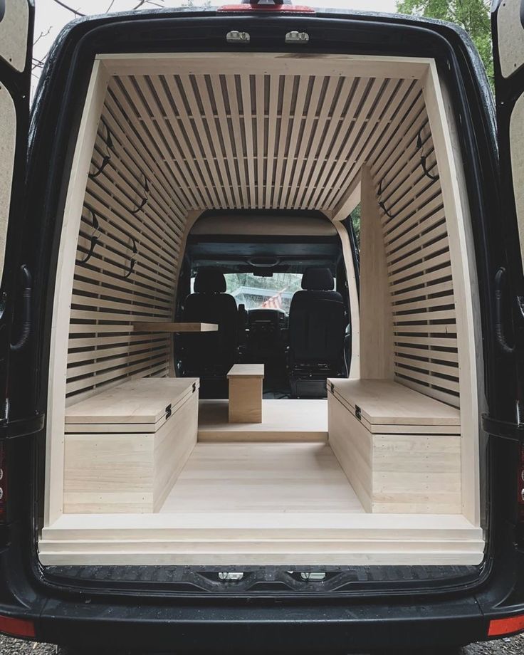 the back end of a van with its doors open