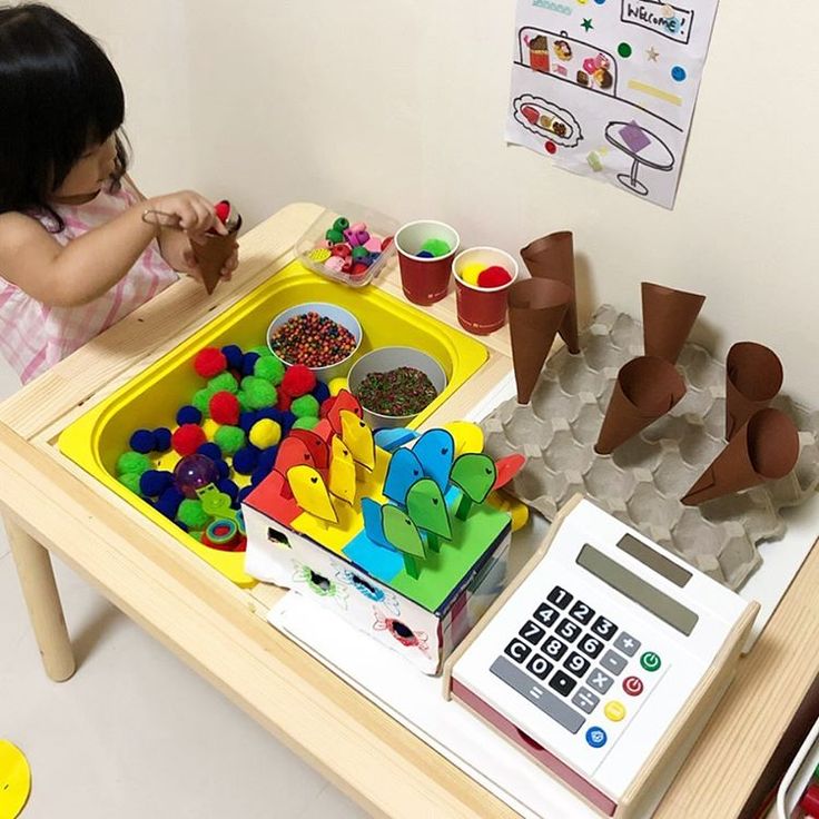 Play Dough Ice Cream Shop, Pretend Play Ice Cream Shop, Ice Cream Shop Dramatic Play, Pretend Play Ice Cream, Play Ice Cream, Preschool Play, Ice Cream Parlor, Speech Pathology, Play Space