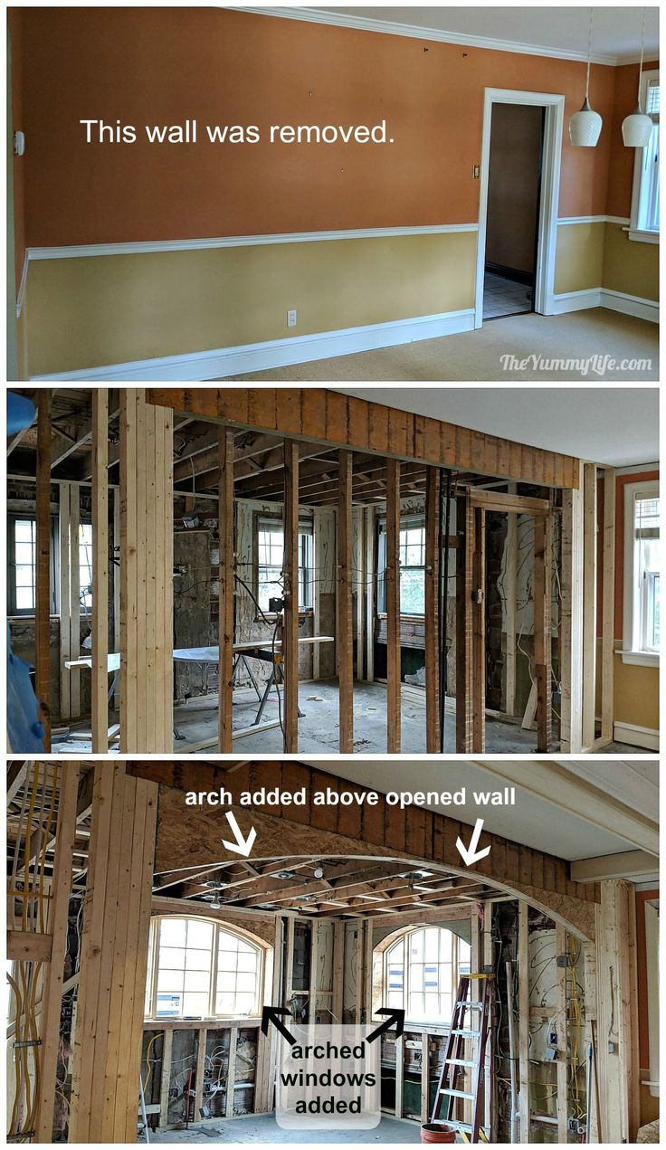 the inside of a house being remodeled with wood framing and walls removed to make room for windows