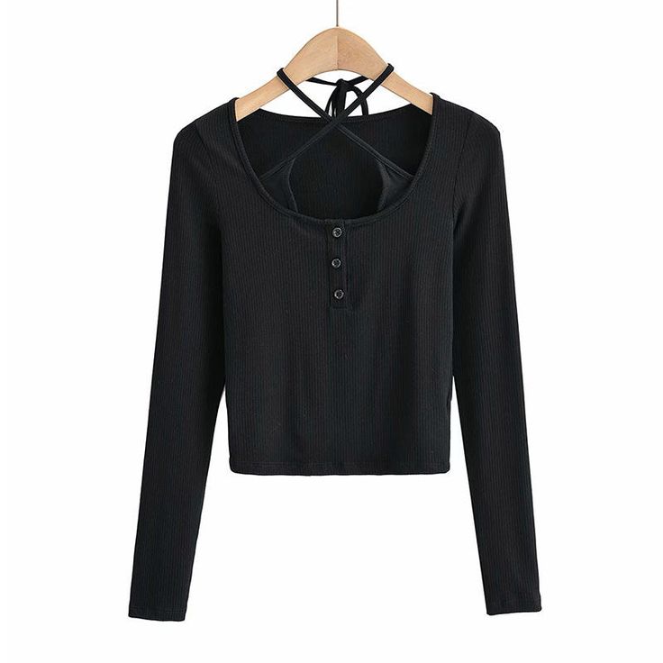 Product information: Material: Cotton Style: lightly cooked Features: solid color Color: white, black, blue, carbon gray Size Information: Size: S/M Size Lenght Bust Shoulder Sleeve S 43 66 29 59 M 44 70 30 60 Note: 1. Asian sizes are 1 to 2 sizes smaller than European and American people. Choose the larger size if your size between two sizes. Please allow 2-3cm differences due to manual measurement. 2. Please check the size chart carefully before you buy the item, if you don't know how to choos Black Casual Long Sleeve Top For Summer, Casual Black Long Sleeve Top For Summer, Black Stretch Long Sleeve Top For Summer, Black Stretch Long Sleeve Casual Top, Foxcroft Blouses, Halter Pattern, Short T Shirt, Solid Clothes, Cotton Style