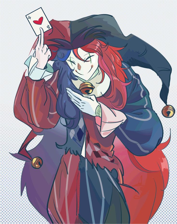 a woman with red hair wearing a hat and coat holding a card in her hand